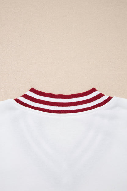 Threaded Pear Esme Striped Puff Sleeve Sweatshirt