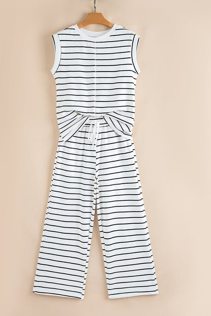 Threaded Pear Avery Stripe Casual Wide Leg 2pcs