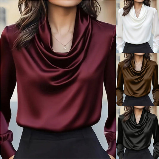 Women's Elegant Draped Neck Blouse