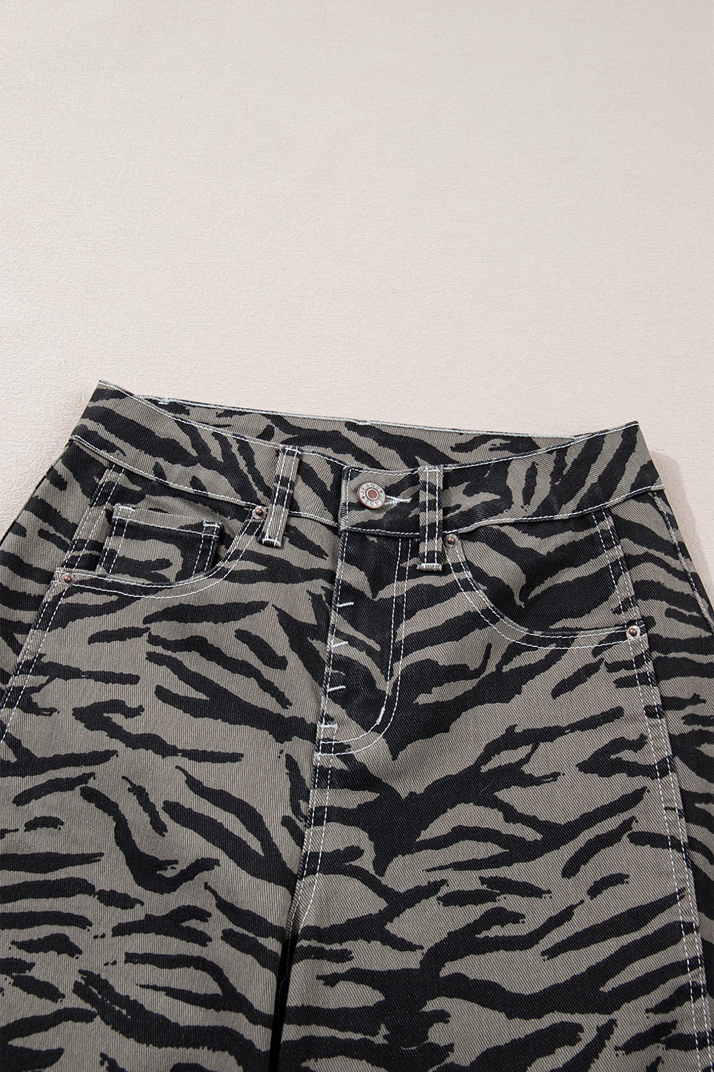 Threaded Pear Hunter Printed Wide Leg Jeans