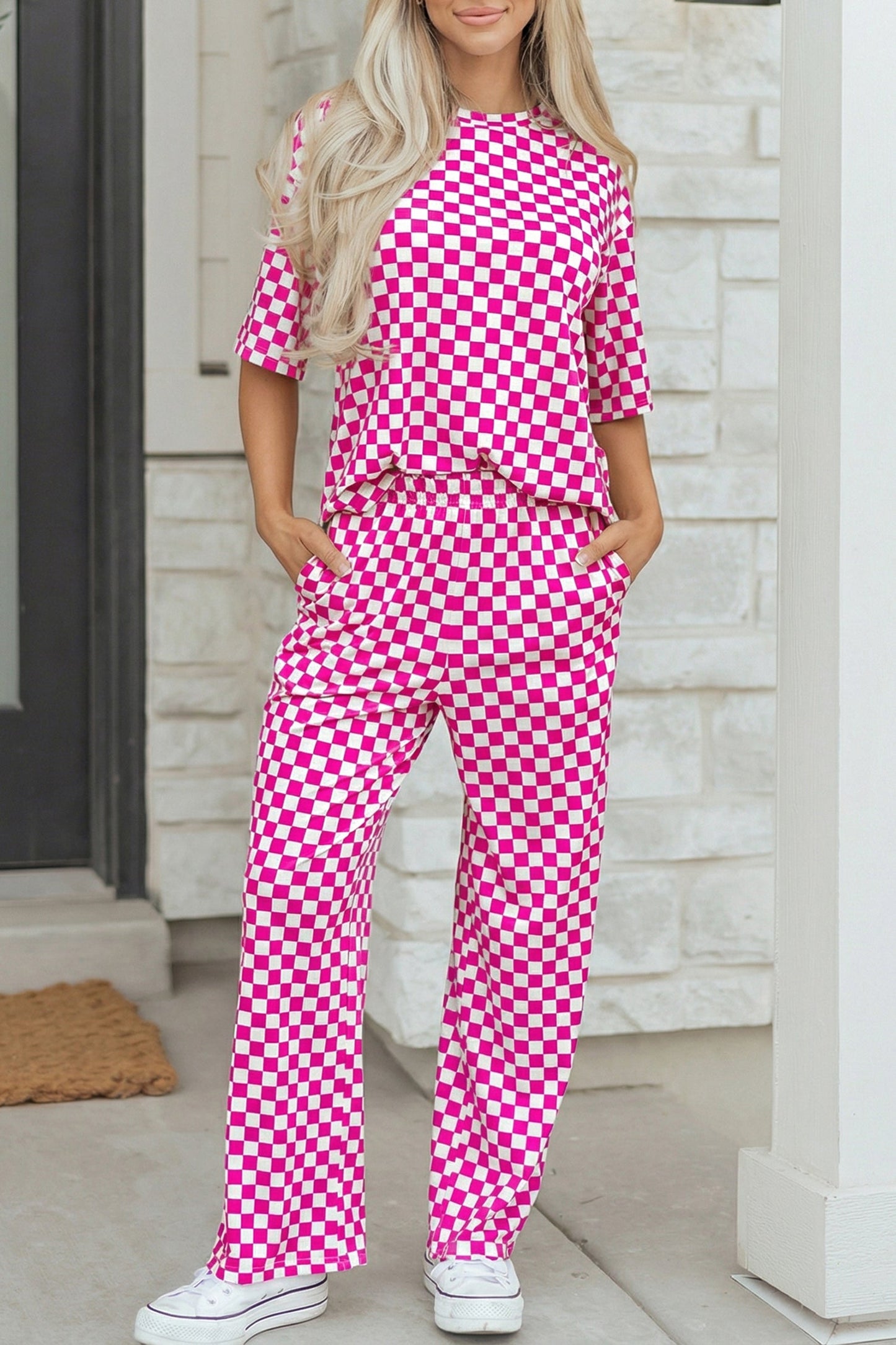 Threaded Pear Elisa Print Half Sleeve Lounge Set