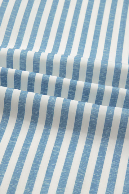 Threaded Pear Livia Striped Patchwork Casual PLUS Shirt