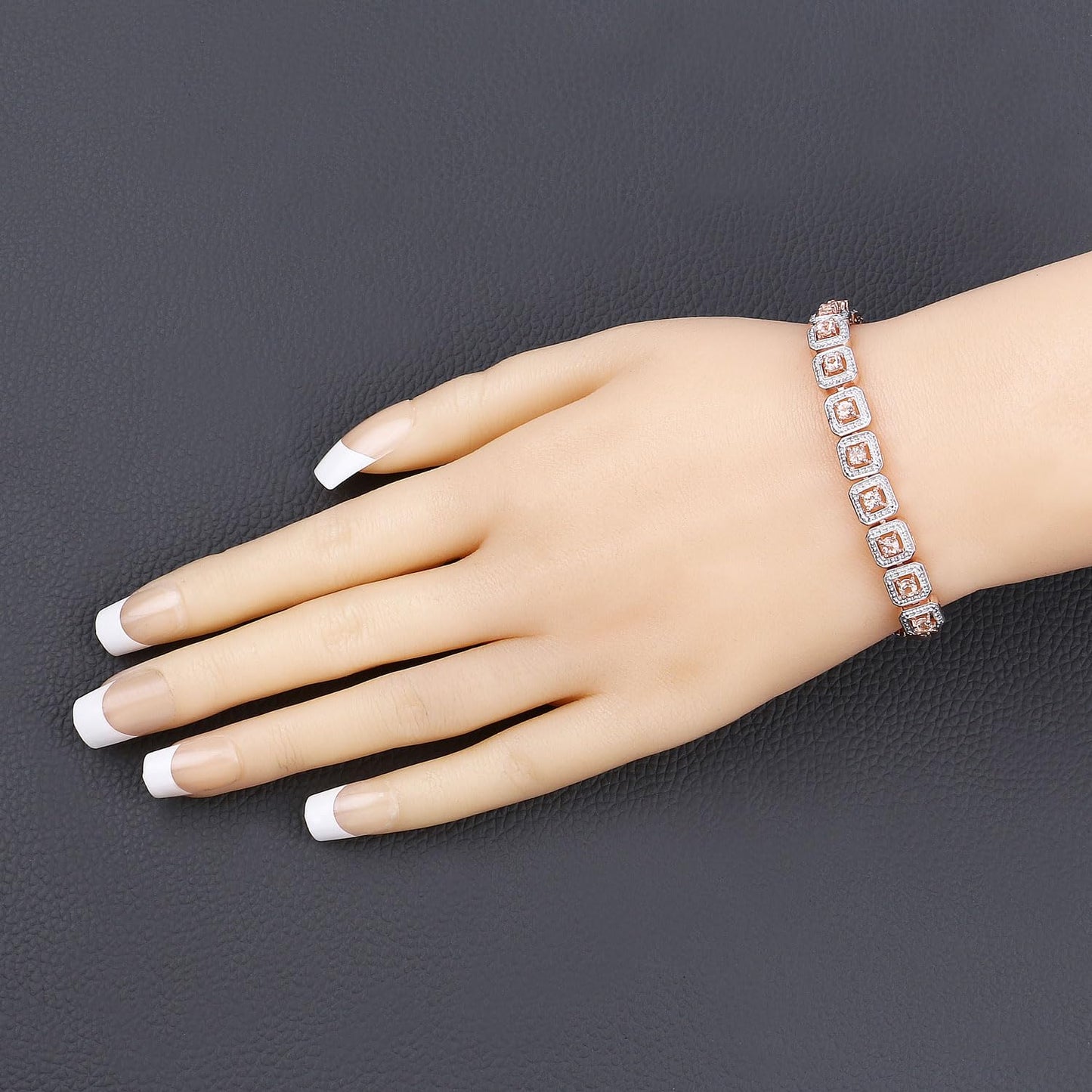 Round Pink Morganite 18k Rose Gold Over Silver Bolo Adjustable Bracelet