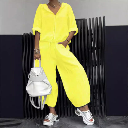 Women’s Cotton Linen Long Sleeve Top and Pants Set