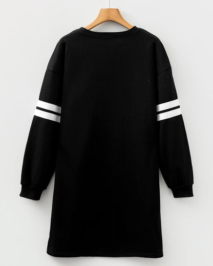 Varsity Sweater Dress - Black