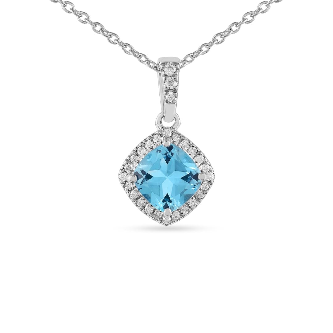Earrings and Necklace Natural Cushion Blue Topaz Jewelry Sets