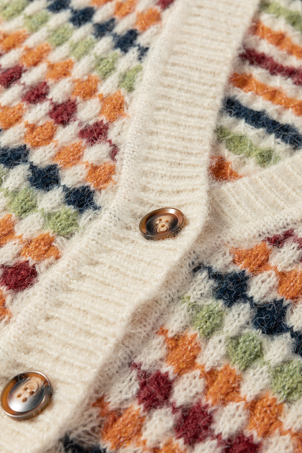 Threaded Pear Seraxie Pattern Knit Front Sweater