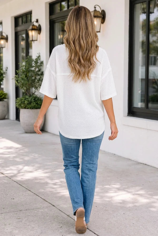 Threaded Pear Maria Knitted Textured Top