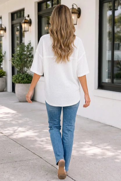 Threaded Pear Maria Knitted Textured Top