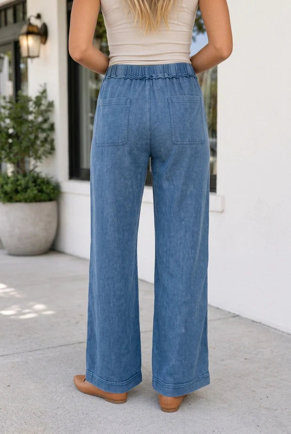 Threaded Pear Viviana Flare Leg Drawstring Pants