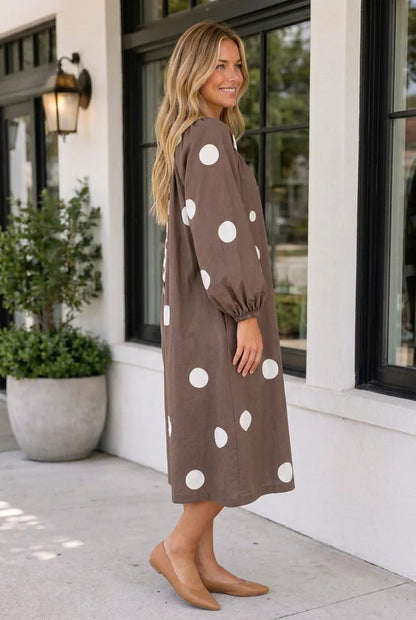 Threaded Pear Danah Long Sleeve Midi Dress