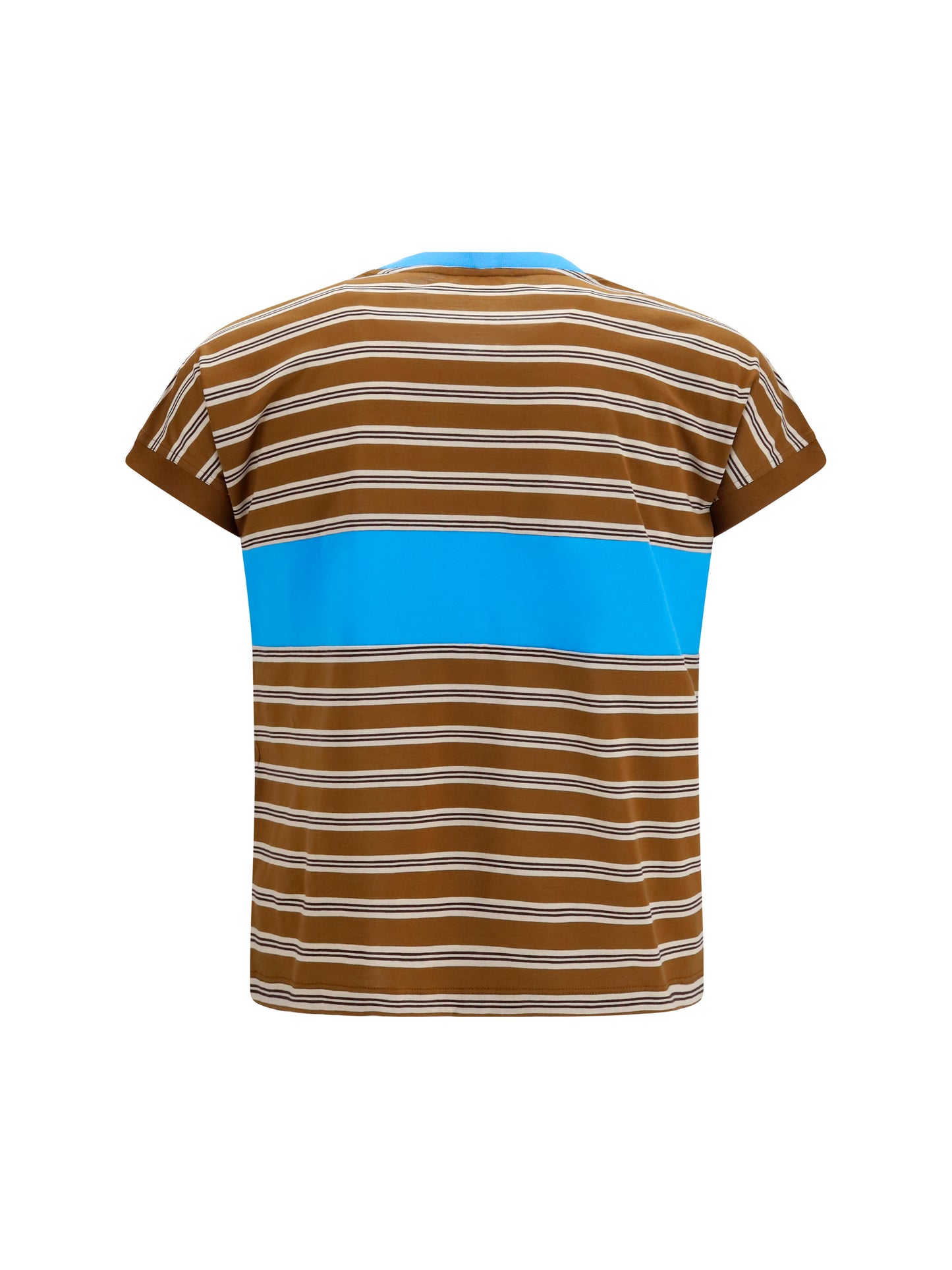 Cotton T-Shirt Striped Chestnut/Beige/Chocolate