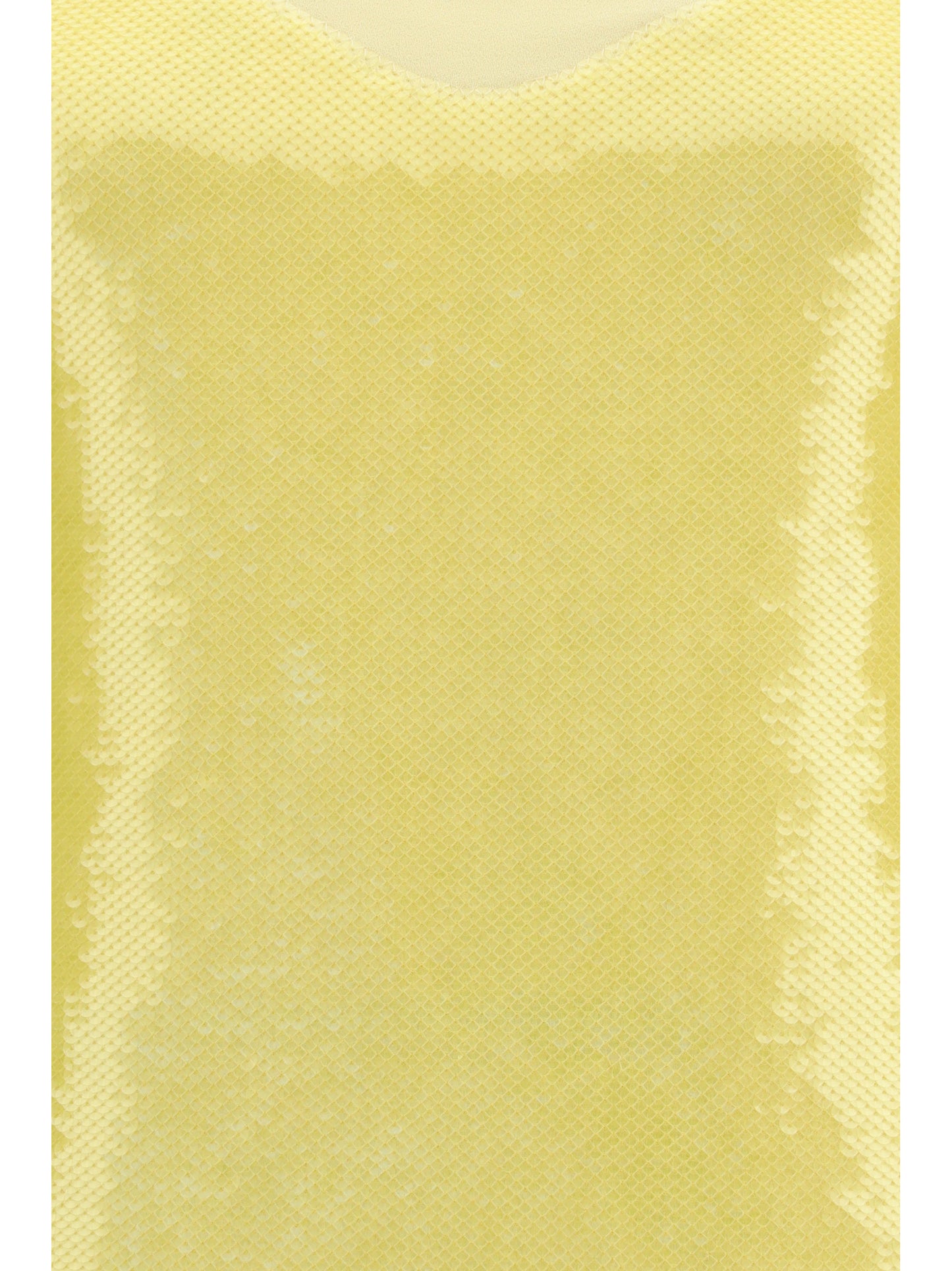 Mini Dress Sequined Soft Yellow