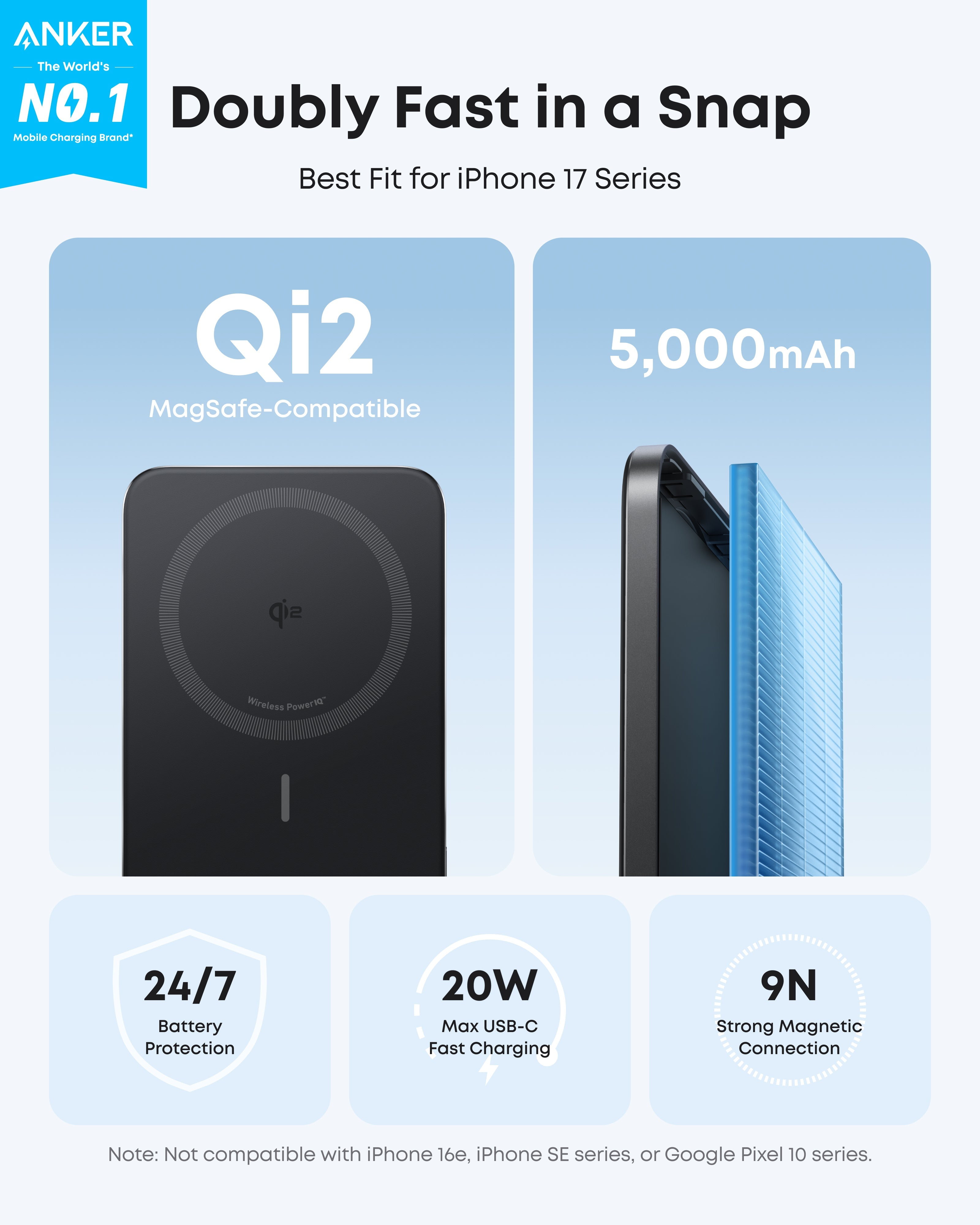 Anker Nano Power Bank (5K, MagGo, Slim) – Zulily
