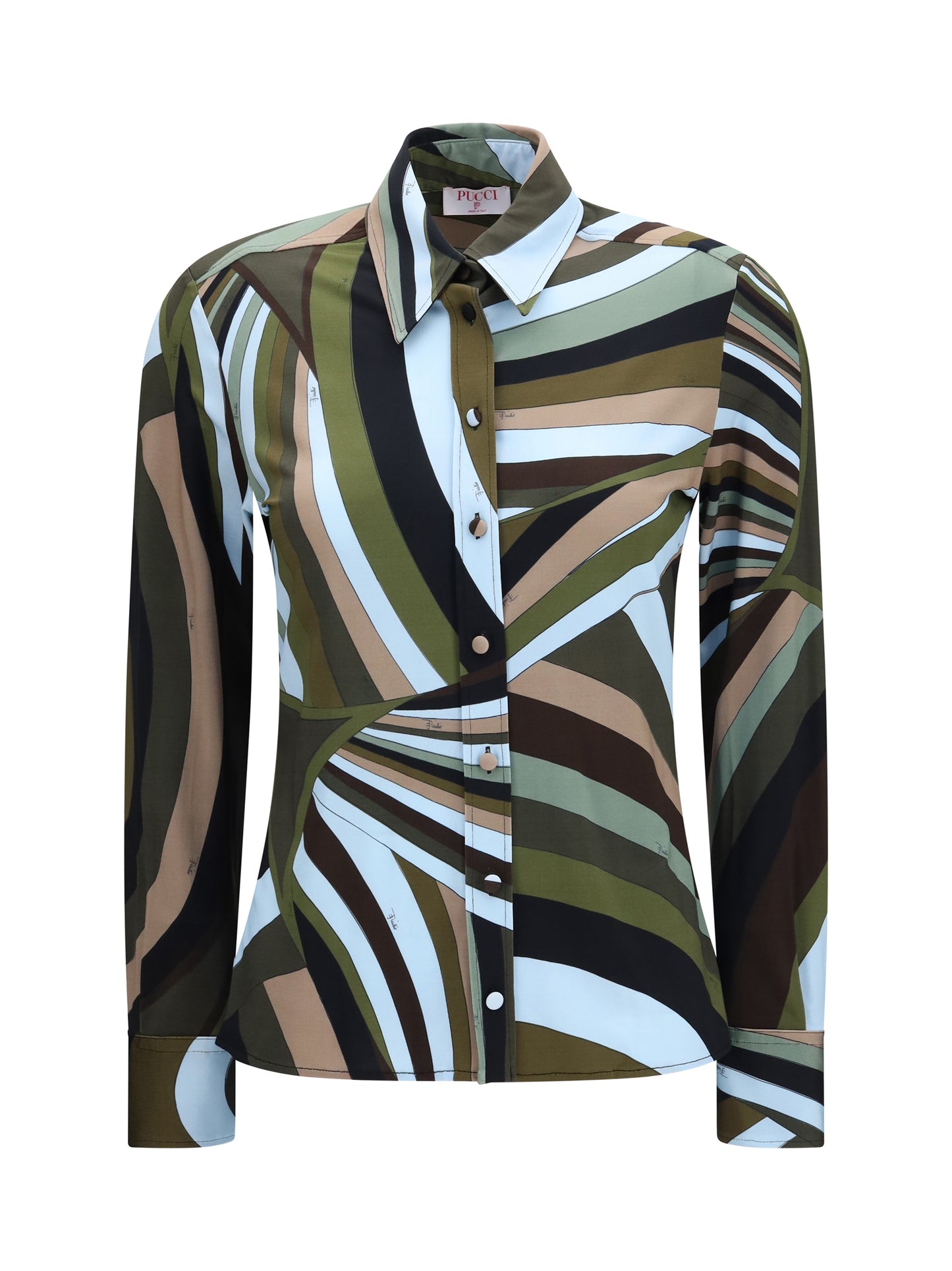 Shirt Iridescent Print Khaki Blue