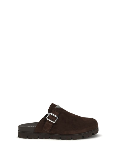 Suede Mules Dark Brown