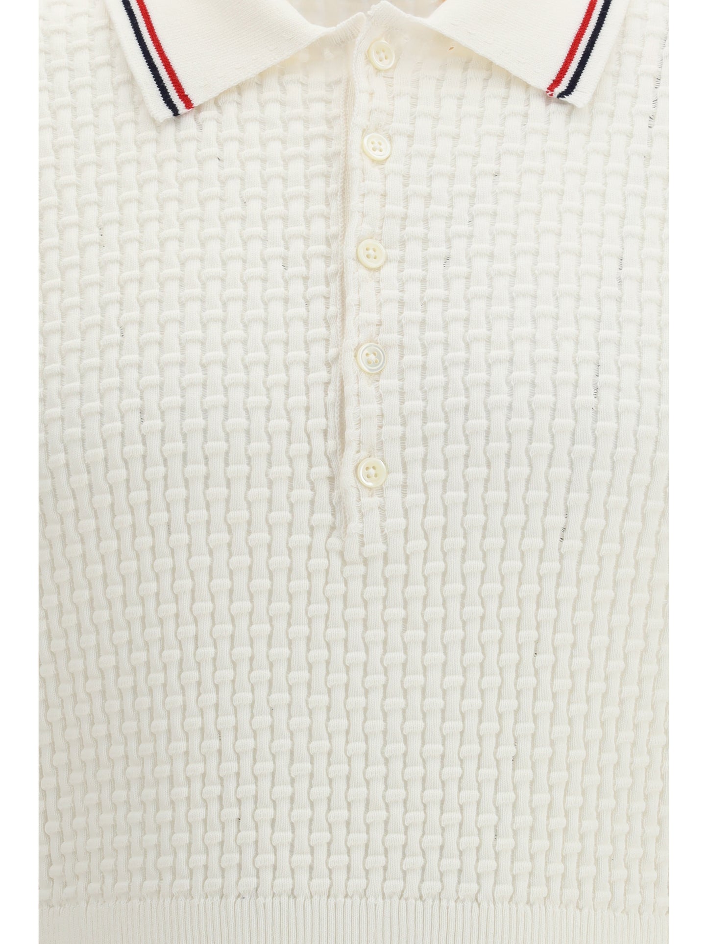 Woven Cotton Polo Shirt White