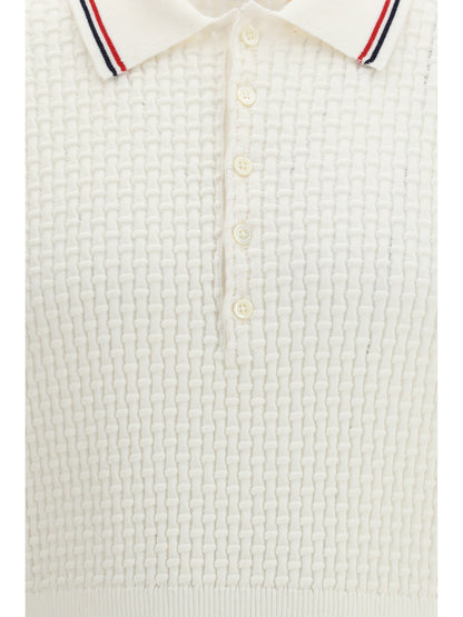 Woven Cotton Polo Shirt White