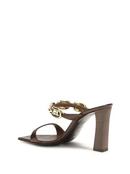 Leather Mules Hot Brown