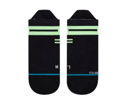 Stance Feel 360 Yield Tab Running Ankle Socks Black/Volt