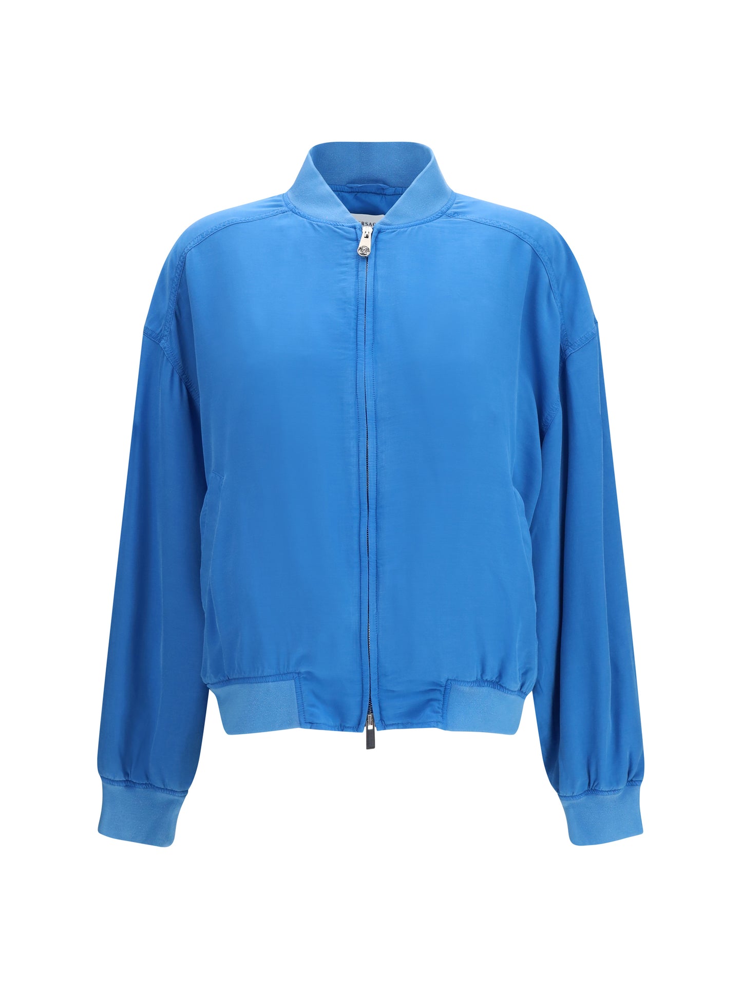 Bomber Jacket Silk Zipper Azure