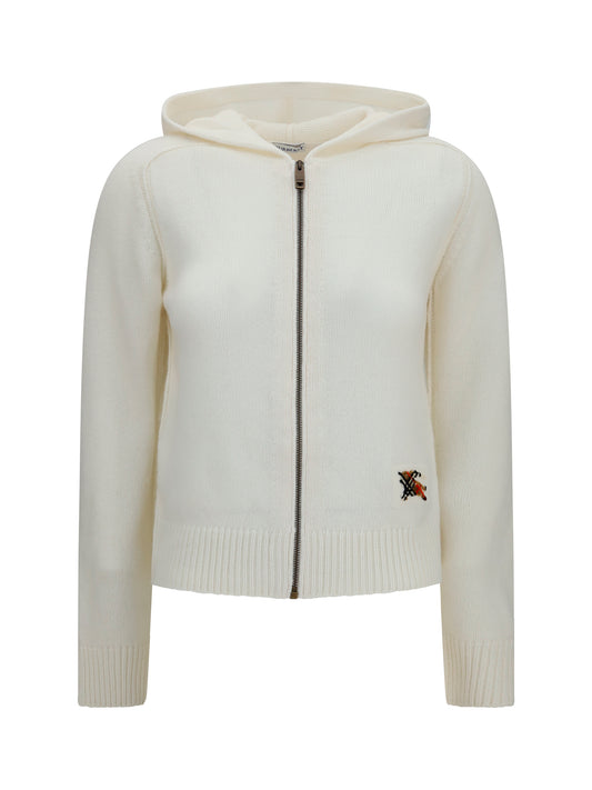 Cardigan Hooded Wool Ecru