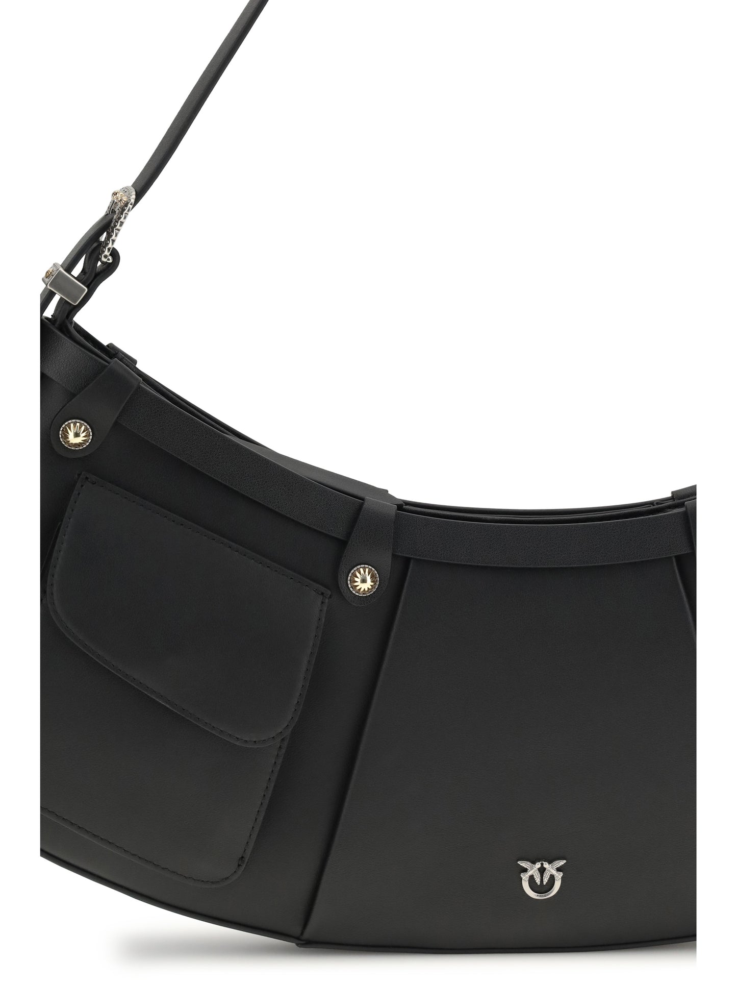 Shoulder Bag Pocket Body Black/Old Silver