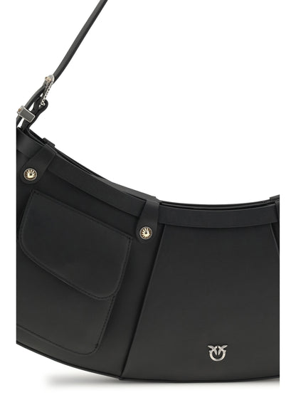 Shoulder Bag Pocket Body Black/Old Silver