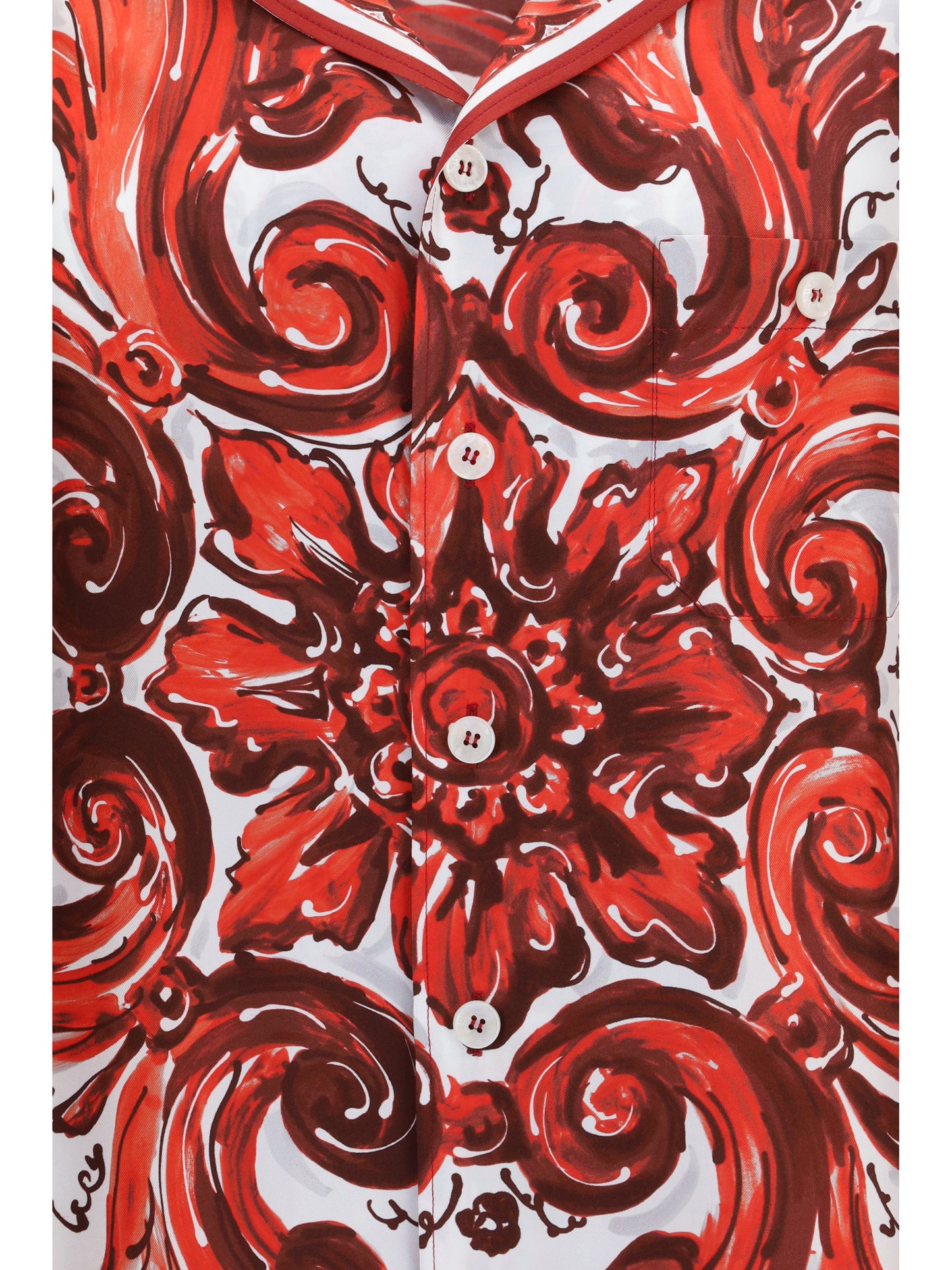 Shirt Maiolica Hawaii Red Silk