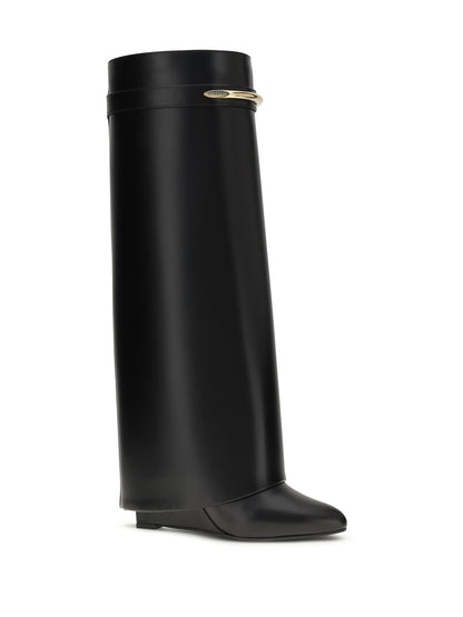 Leather Shark Boots Black
