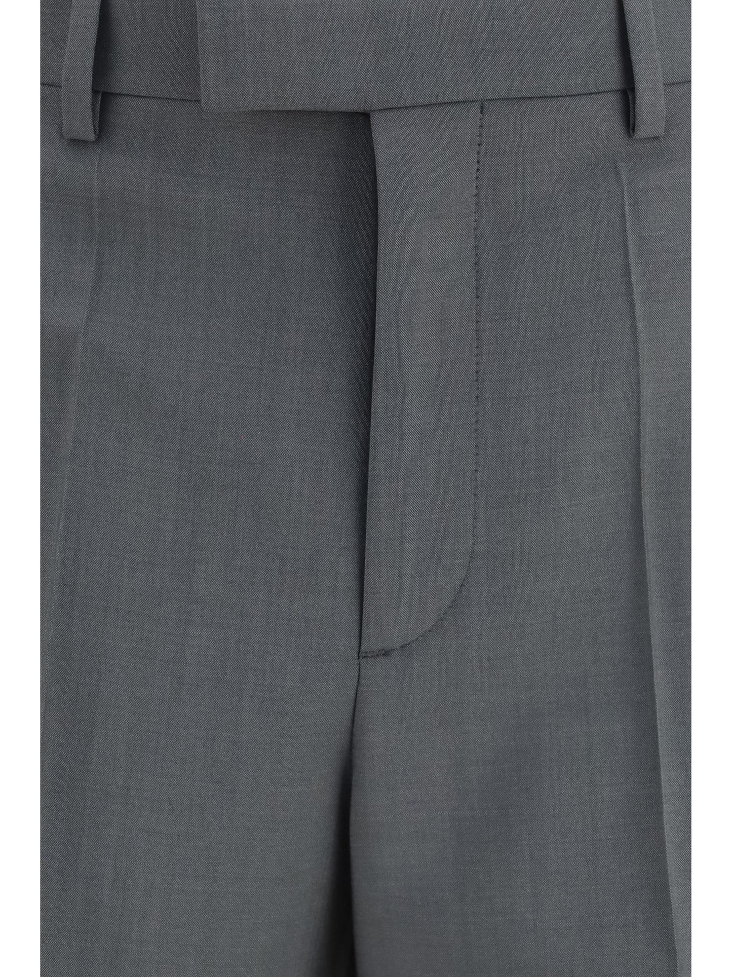 Tailored Wool-Mohair Pants Grey
