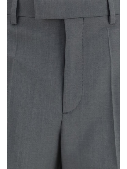 Tailored Wool-Mohair Pants Grey
