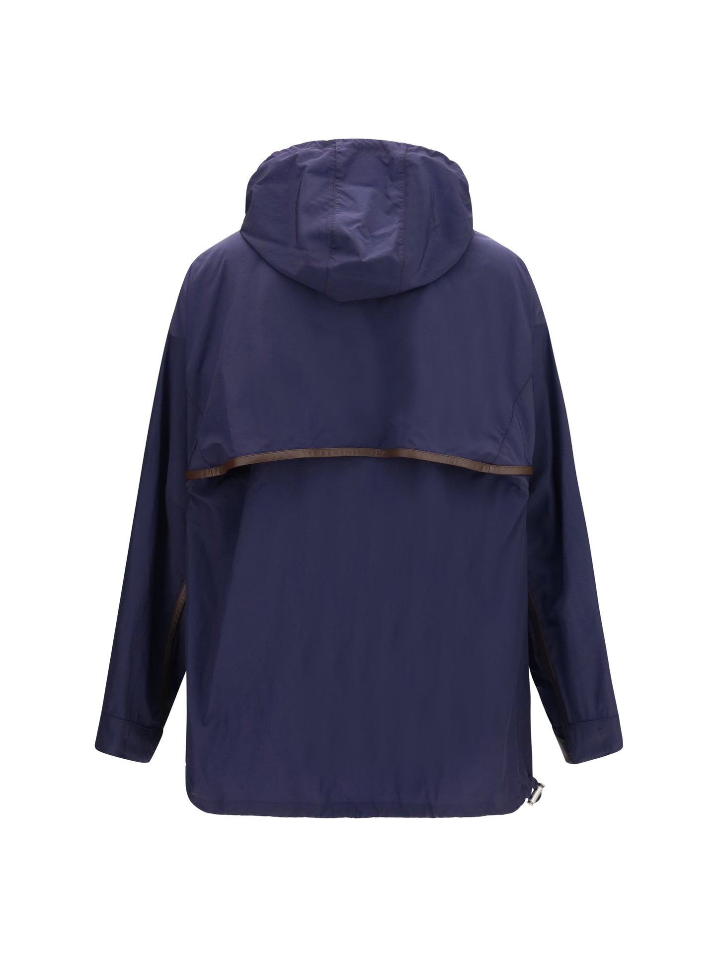 Hooded Technical Jacket Navy/Brown