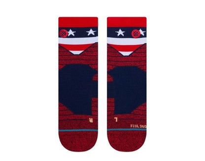 Stance Feel 360 American Quarter Ankle Socks Red