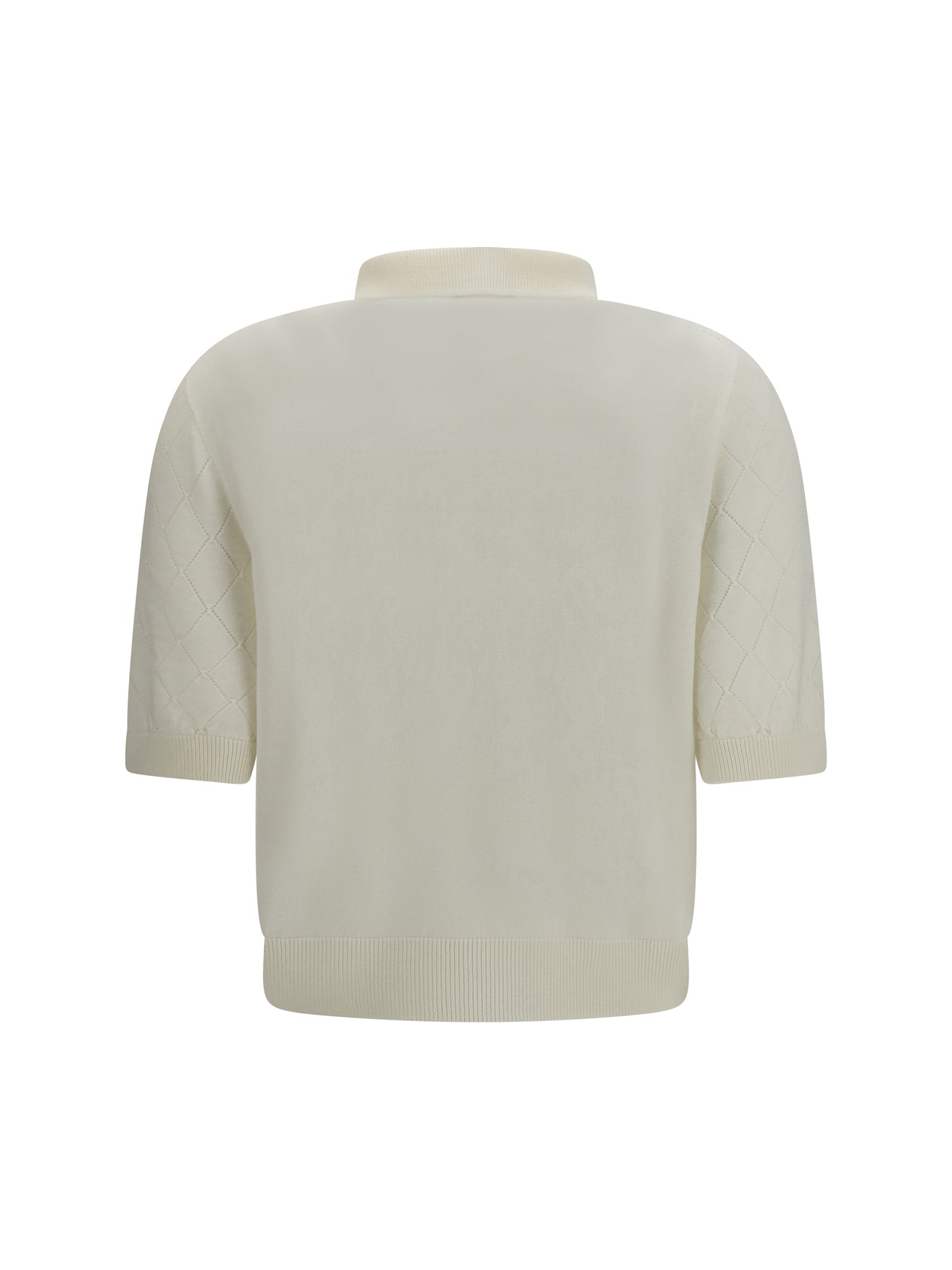 Polo Top Wool White