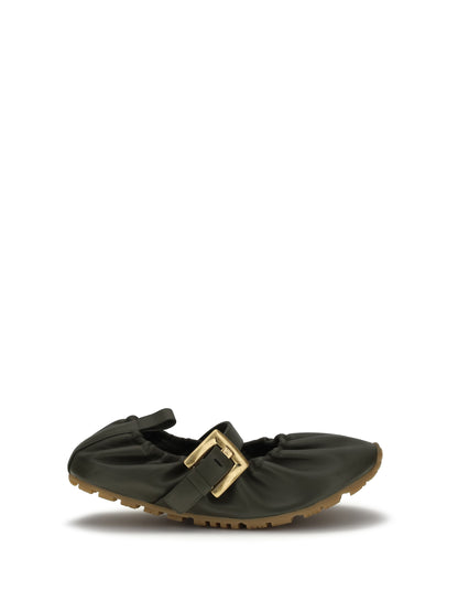 Ballerinas Buckle-Strap Green