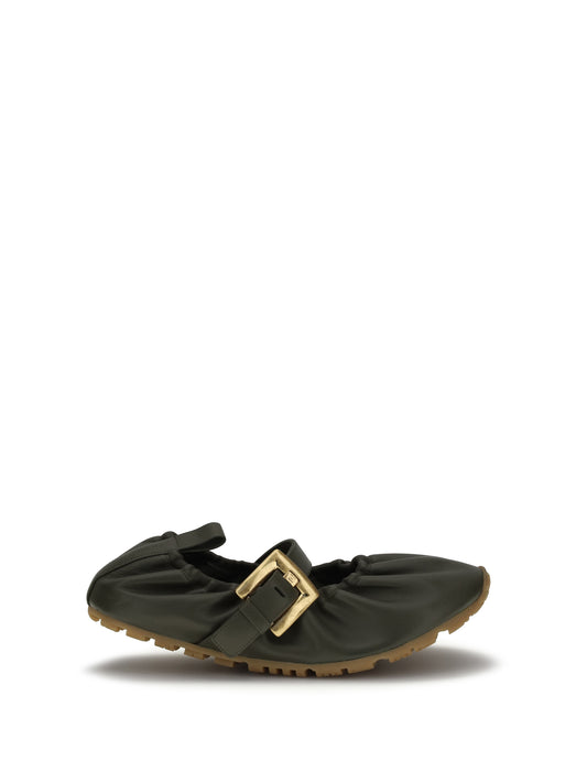 Ballerinas Buckle-Strap Green