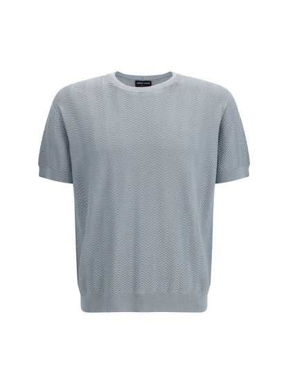 Short-Sleeved Cotton-Silk Sweater