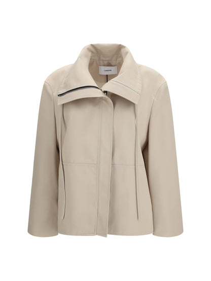 High-Neck Jacket Beige