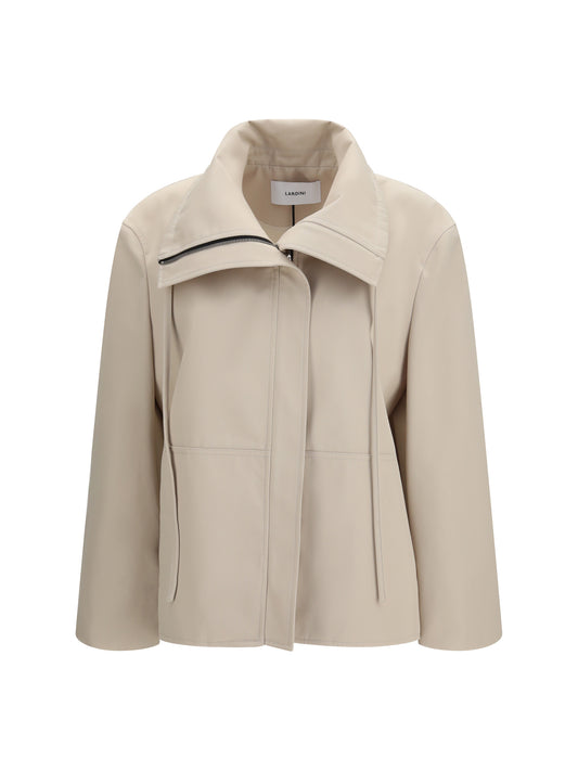 High-Neck Jacket Beige