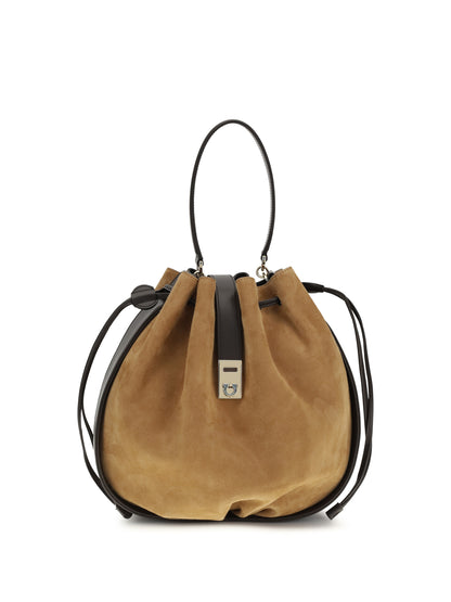 Bucket Bag Hug Buckle Natural Suede