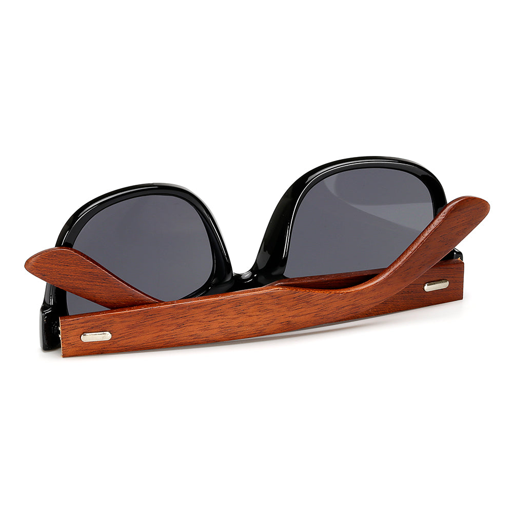 Bamboo Wooden Arms Sunglasses Men Women Black Sunglasses