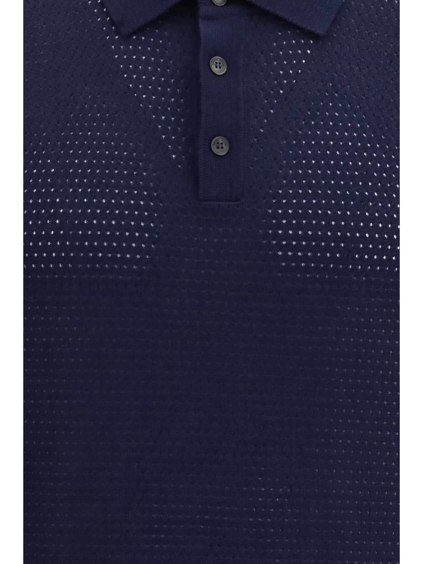 Short-Sleeve Knit Polo Shirt Navy