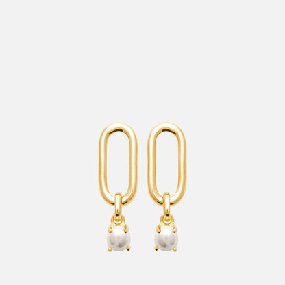 Elodie Link & Pearl Drop Earrings