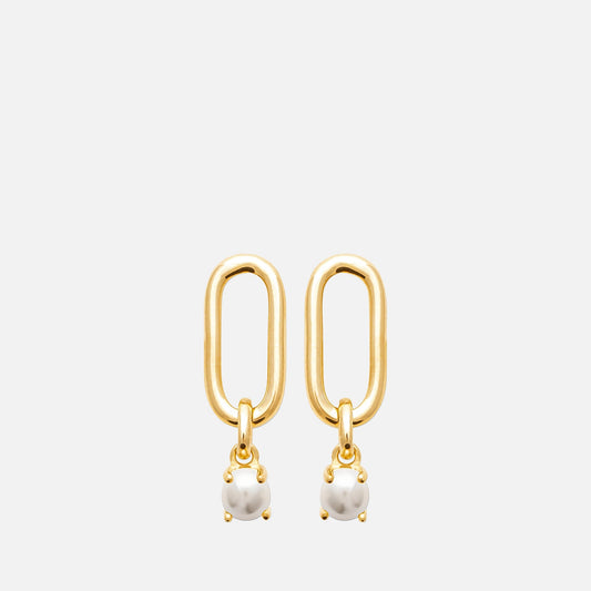 Elodie Link & Pearl Drop Earrings