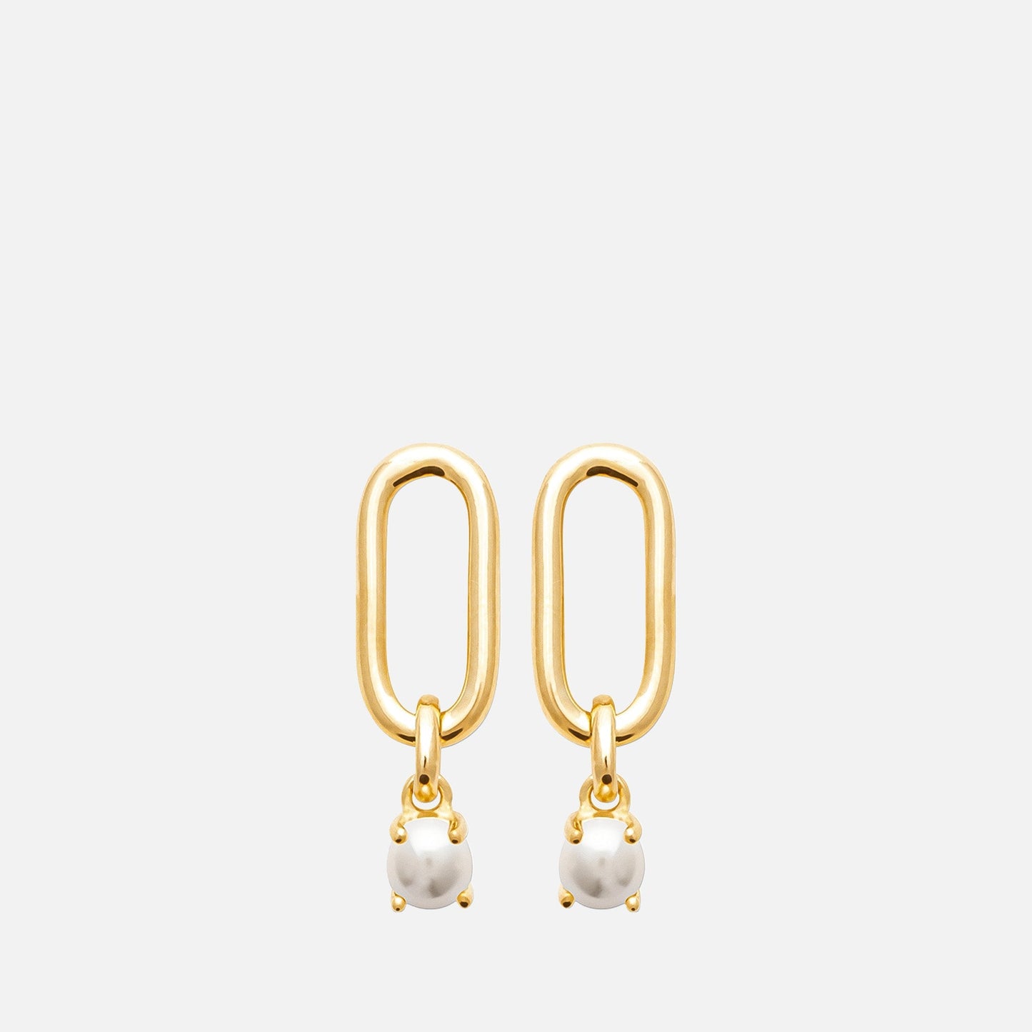Elodie Link & Pearl Drop Earrings