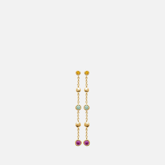 Iris Multi-Stone Linear Drop Earrings