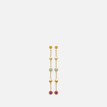 Iris Multi-Stone Linear Drop Earrings