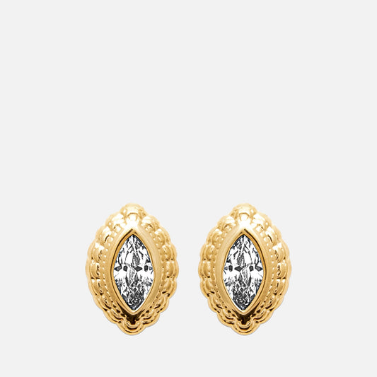 Vida Marquise Halo Studs
