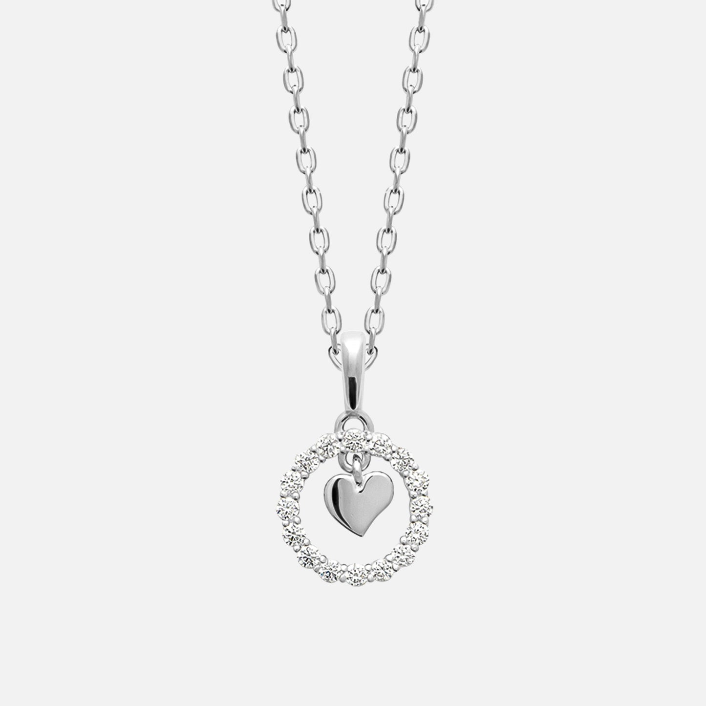 Eterna Halo Heart Pendant Necklace